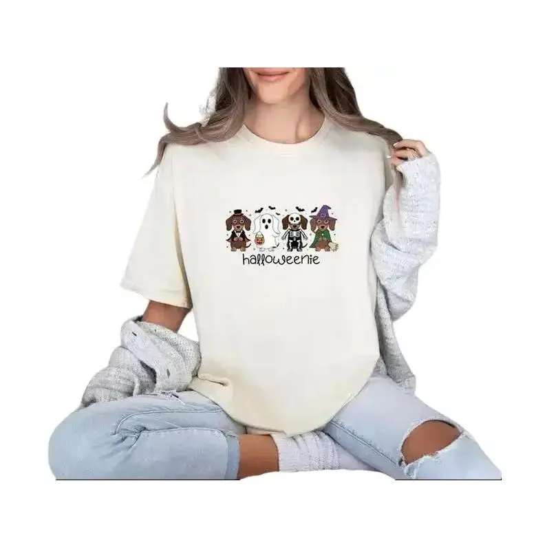 Comfort Colors Halloweenie Doxie Shirt, Cute Dachshund Halloween Tee, Funny Wiener Dog Graphic Top, Spooky Fall Comfort Colors Shirt, Dog Lover Gift