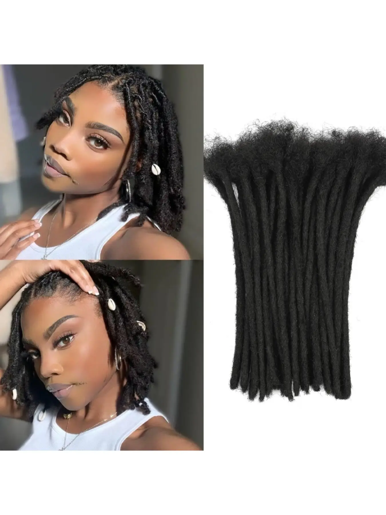 Faux Locs Braiding Hair for Women & Men, Long Synthetic Dreadlock Extensions in Natural Black, Crochet Loc Hairpiece for Boho Braids and Protective Hairstyles, Dreadlocks Extension