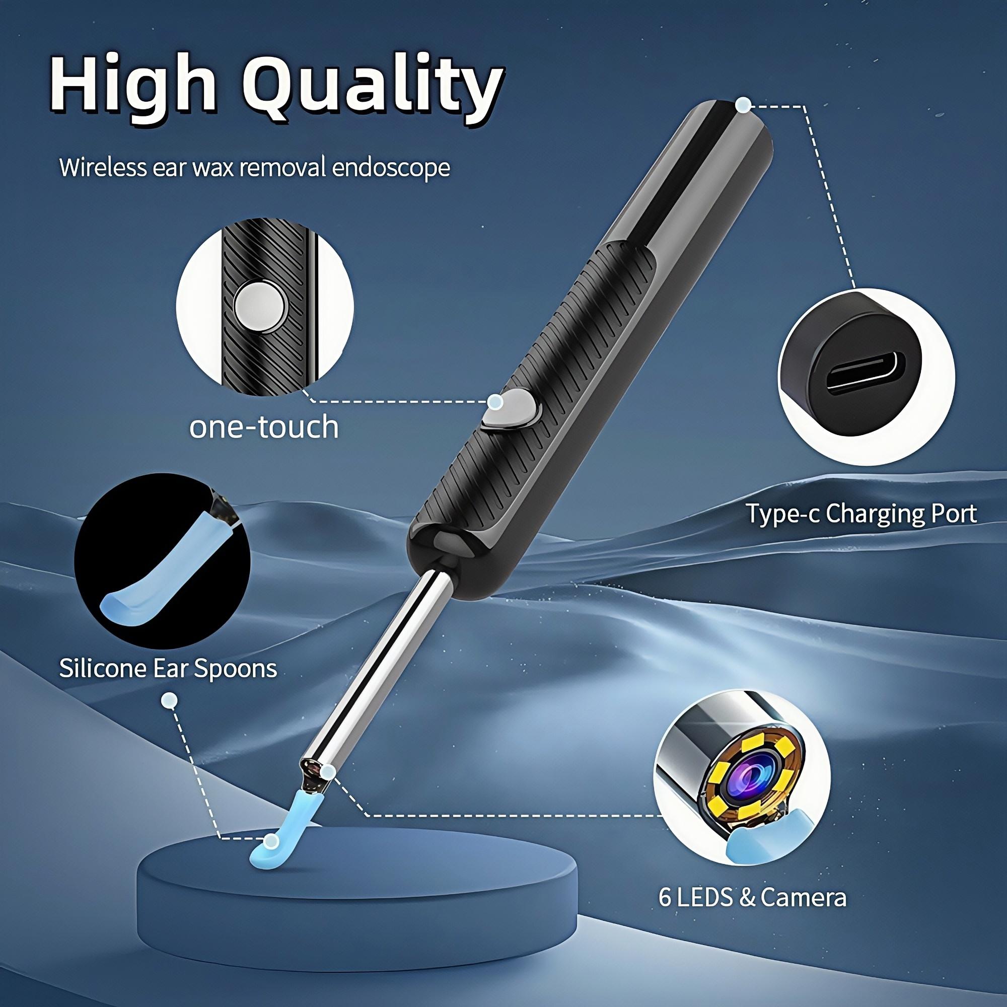 Multi Functional Visual Ear Picking Tool, Ear Cleaner Camera, 7 Replacement Tips + 3 Inspection Tools, Type-C Charging, Wireless Design, New Condition
