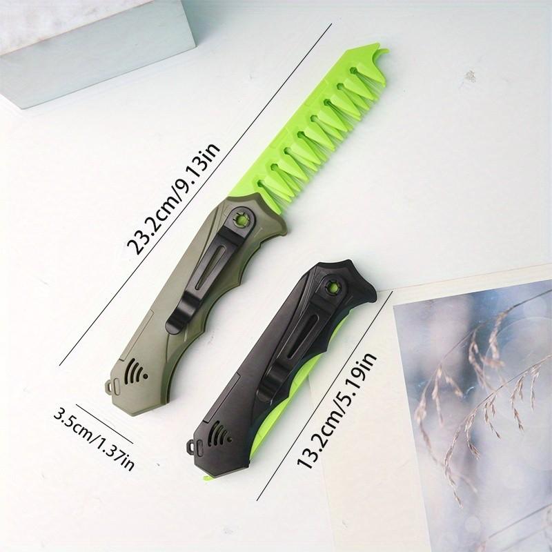 Men's Designer Folding Comb, Oil-Resistant Dual-Head Travel Pocket Brush, Ergonomic Handle, Daily Styling, Christmas & Halloween Gift