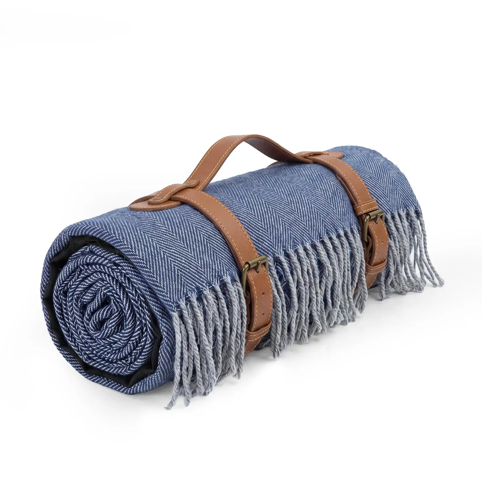 Waterproof Outdoor Picnic Blanket – Soft Acrylic & Oxford, PVC Backing, Collapsible, Tassel Edge, Easy Clean, Portable Mat
