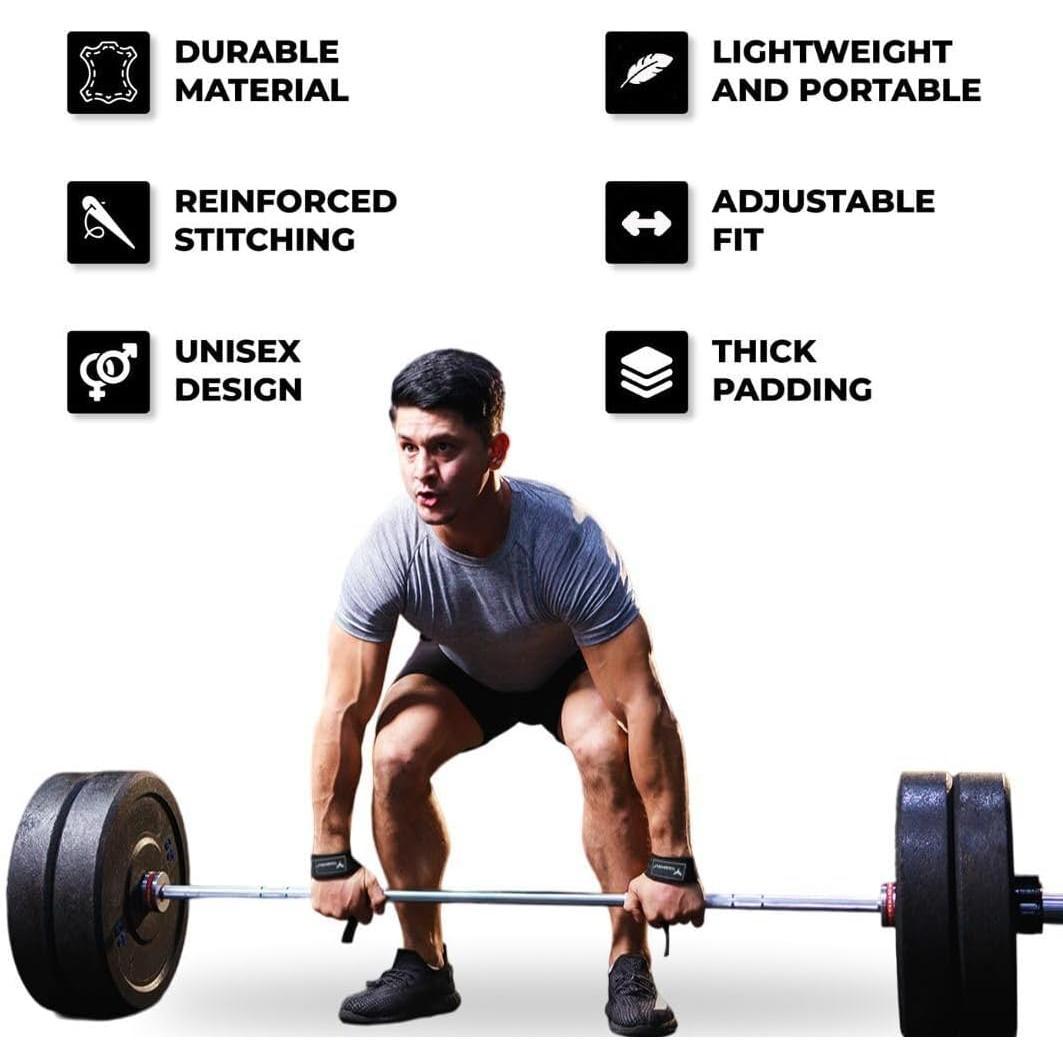 Lifting Straps for Weightlifting, Bodybuilding, Powerlifting, Strength , & Deadlifts - Padded Neoprene 21 inch  Lifting Wrist Straps, Gym Wrist Straps for Weight Lifting
