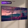 Wood-Framed Canvas Wall Art, Set of 1–3 Japanese-Style Cherry Blossom Landscape Canvas Prints, Waterproof, Vibrant Colors Modern Home Gallery Wall Decor #GLOBAL PICKS