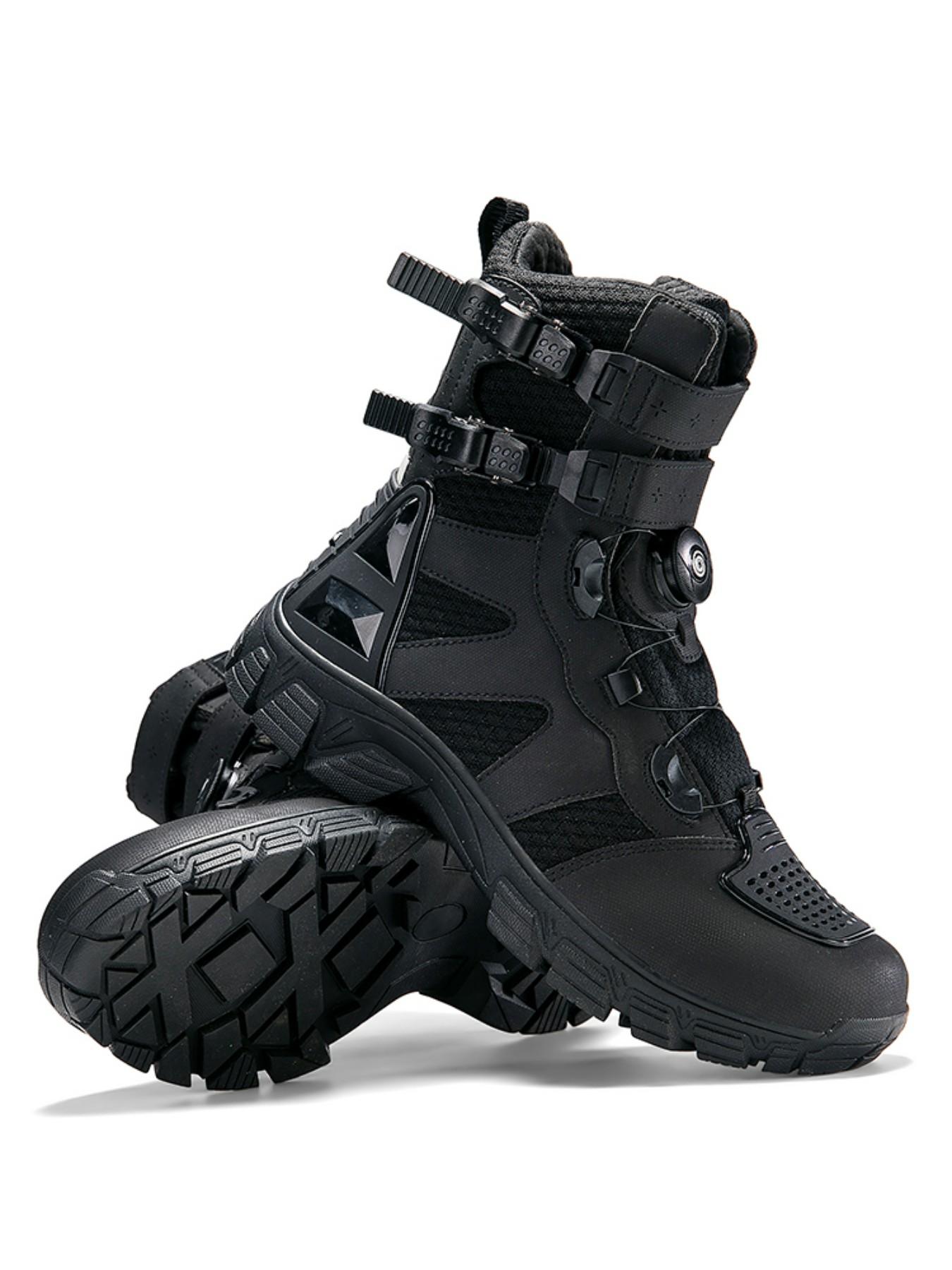 Men's Motorcycle Riding Shoes Waterproof Motocross Boots Anti-Slip Racing Shoes, Durable Motorbike Footwear for Safe Travel