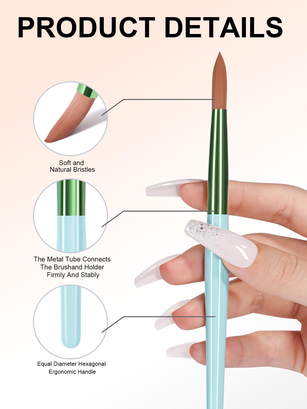 Aillsa Acrylic Nail Brush Set, 3/7pcs 3D Nail Carving Manicure Tool for Home & Salon Use, Acrylic Powder Brush Pen DIY Size 4/6/8/10/12/14/16 Nail Art Extension Helloween/Christmas Gift for Women
