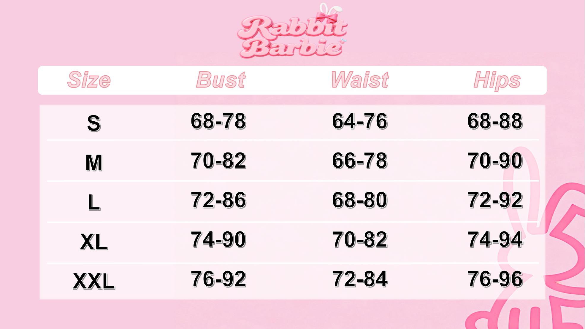 Rabbit Barbie Push-Up Lingerie Nightwear Hollow Out Backless Bodysuit Sexy Temptation Uniform Set Womenswear