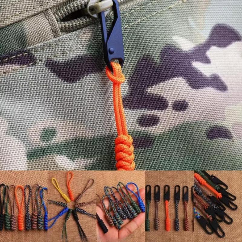 Replaceable Zipper Pulls, Reusable Durable Zipper Slats & Ropes, Ideal for Backpacks, Jackets, Bags, Outdoor Camping & Mountaineering