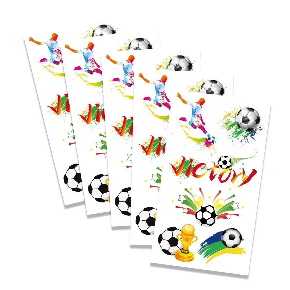 5 Pack 2026 Football Theme Tattoos, Field Celebration Stickers, Carnival Party Fan Emojis, Cheerleading Decorations