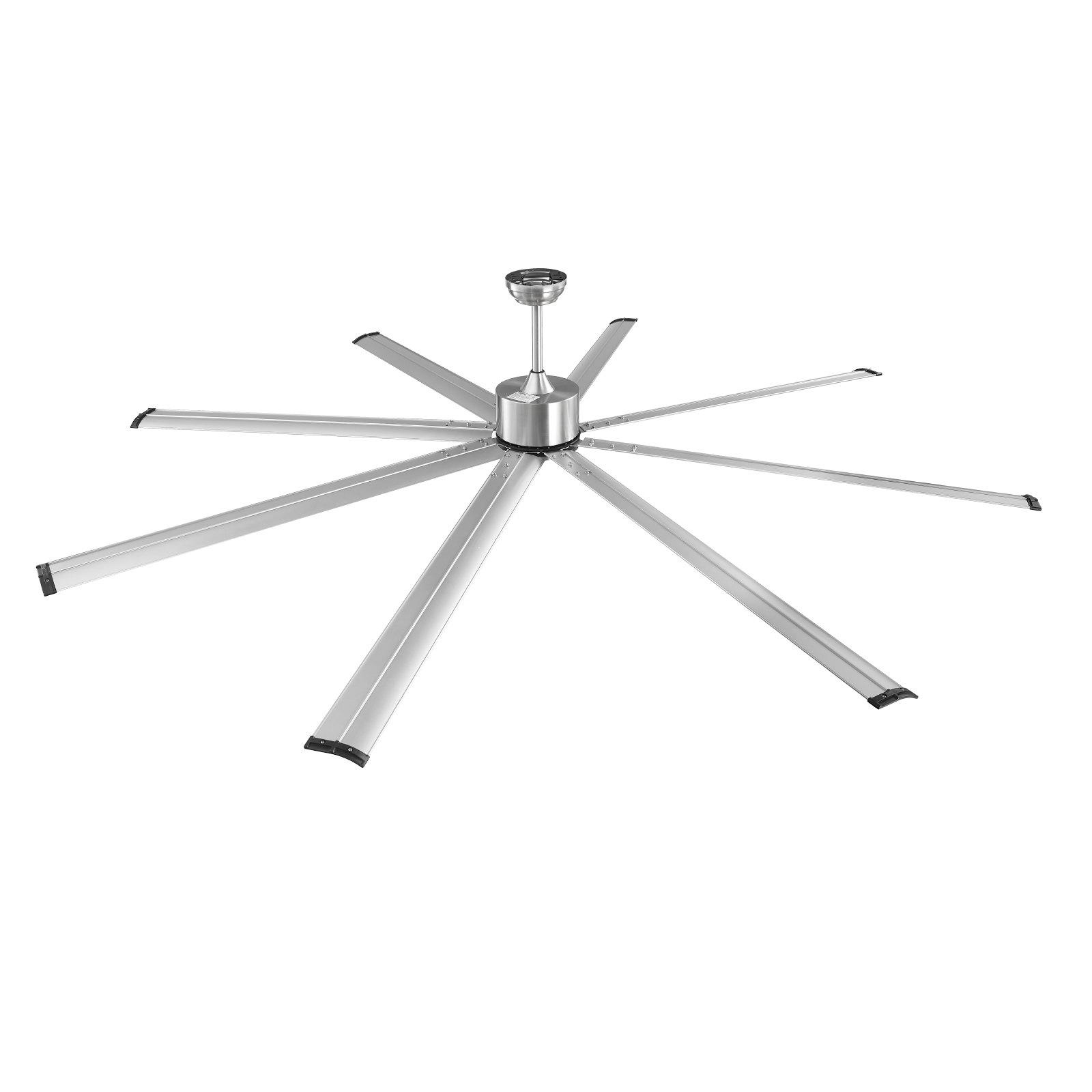 VEVOR 96in Low Profile Flush Mount Ceiling Fan, 6-Speed Remote Control, Aluminum Blades, Reversible DC Motor, Modern Brushed Nickel Fan for Bedroom, Patio, Reversible Motor