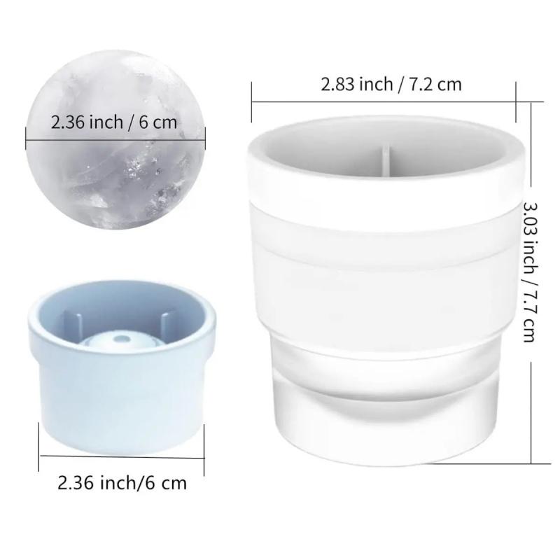 Ice Ball Molds Set of 3 – Large Slow-Melting Ice Sphere Maker – Reusable Silicone Ice Cube Tray for Whiskey, Bourbon, Cocktails & Drinks