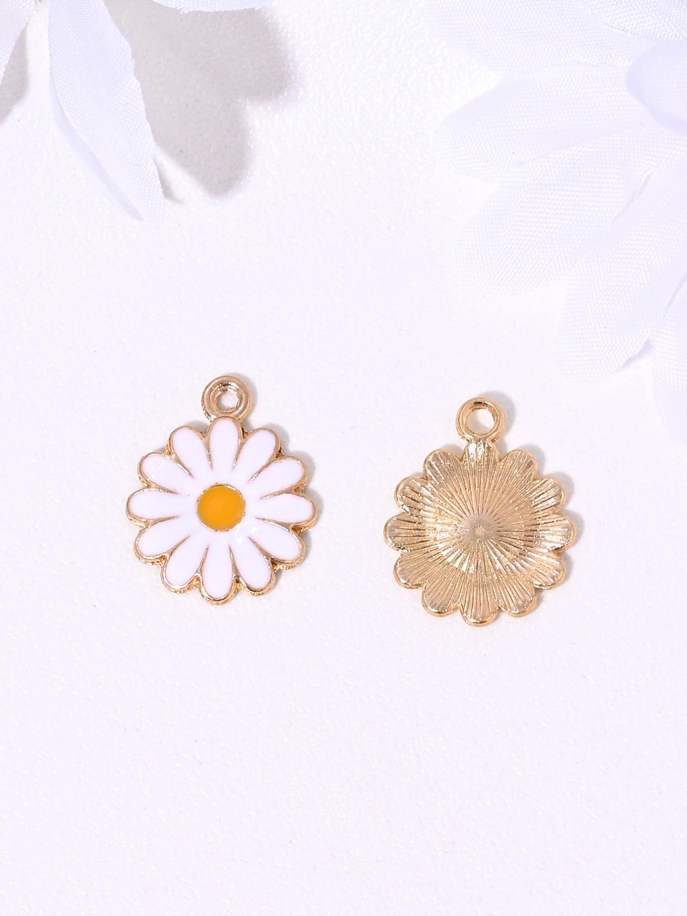 10 Cute Bee Cherry Blossom Daisy Mushroom Maple Leaf Charms, DIY Jewelry Making, Earrings Necklaces Bracelets Keychains, Daily Accessories
