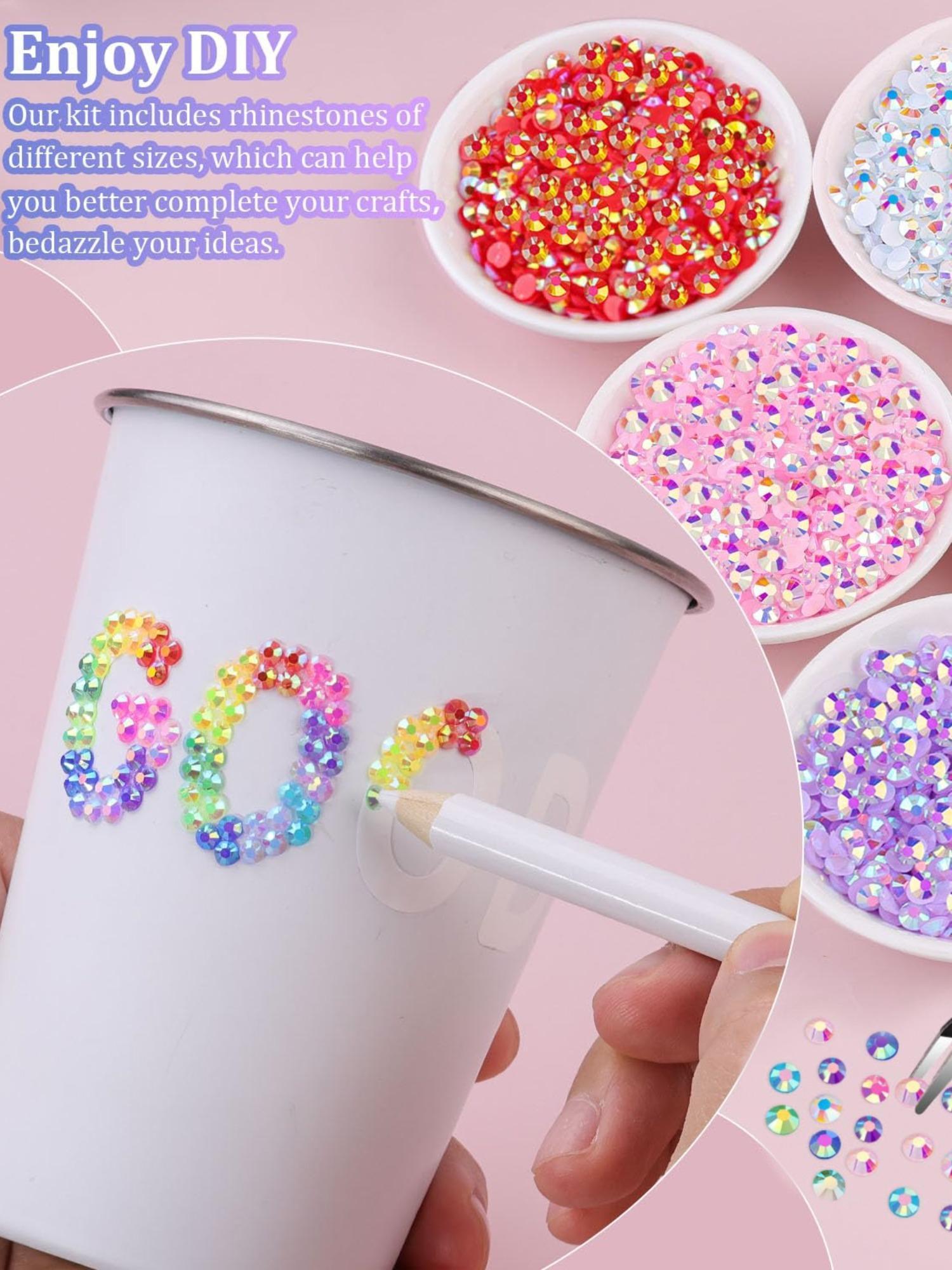 30000Pcs Resin Jelly Rhinestones for Bedazzling, Multicolor 3mm Flatback Gems for Art, Bedazzler Kit with 3Pcs 10ml B7000 Jewelry Glue for Nail Art Crafting Book Makeup DIY