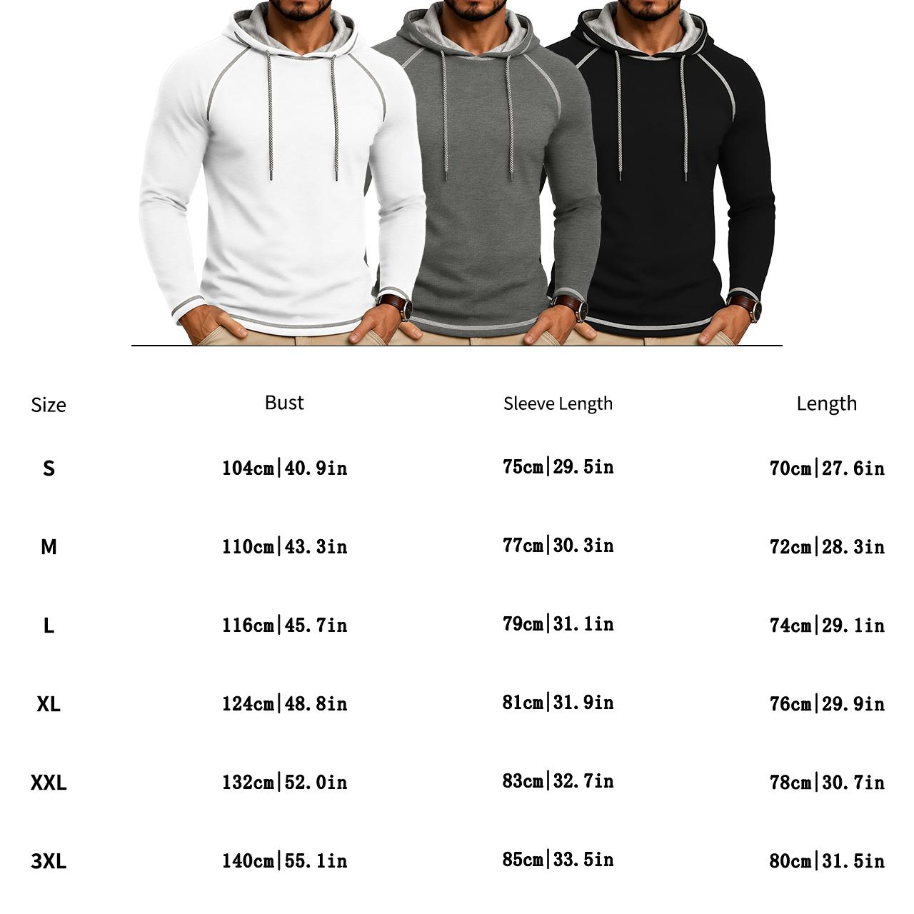 Men's Casual Pullover Hoodies - 2/3 Pack Menswear Sweatshirts, Plain Long-Sleeve Relaxed Cut Polyester Blend Tops with Hood Detail for Casual Wear, Simple Look Daily Use