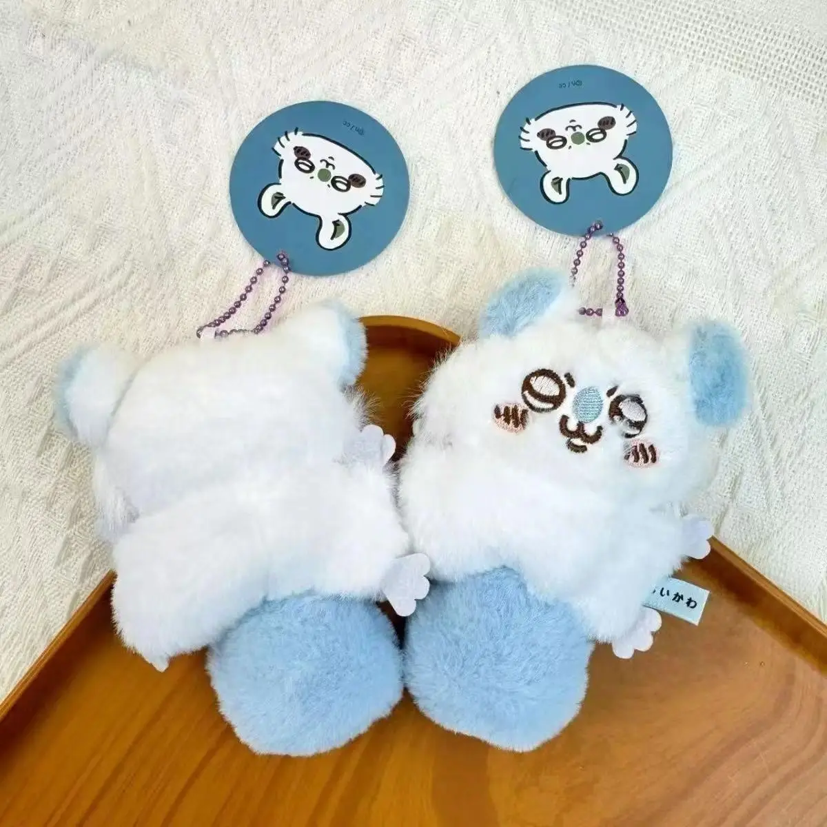 Kawaii jiyiMomonga Flying Squirrel Plush Keychain Cute Fluffy Stuffed Toy Bag Pendant Soft Anime Bag Charm Gift for Fans