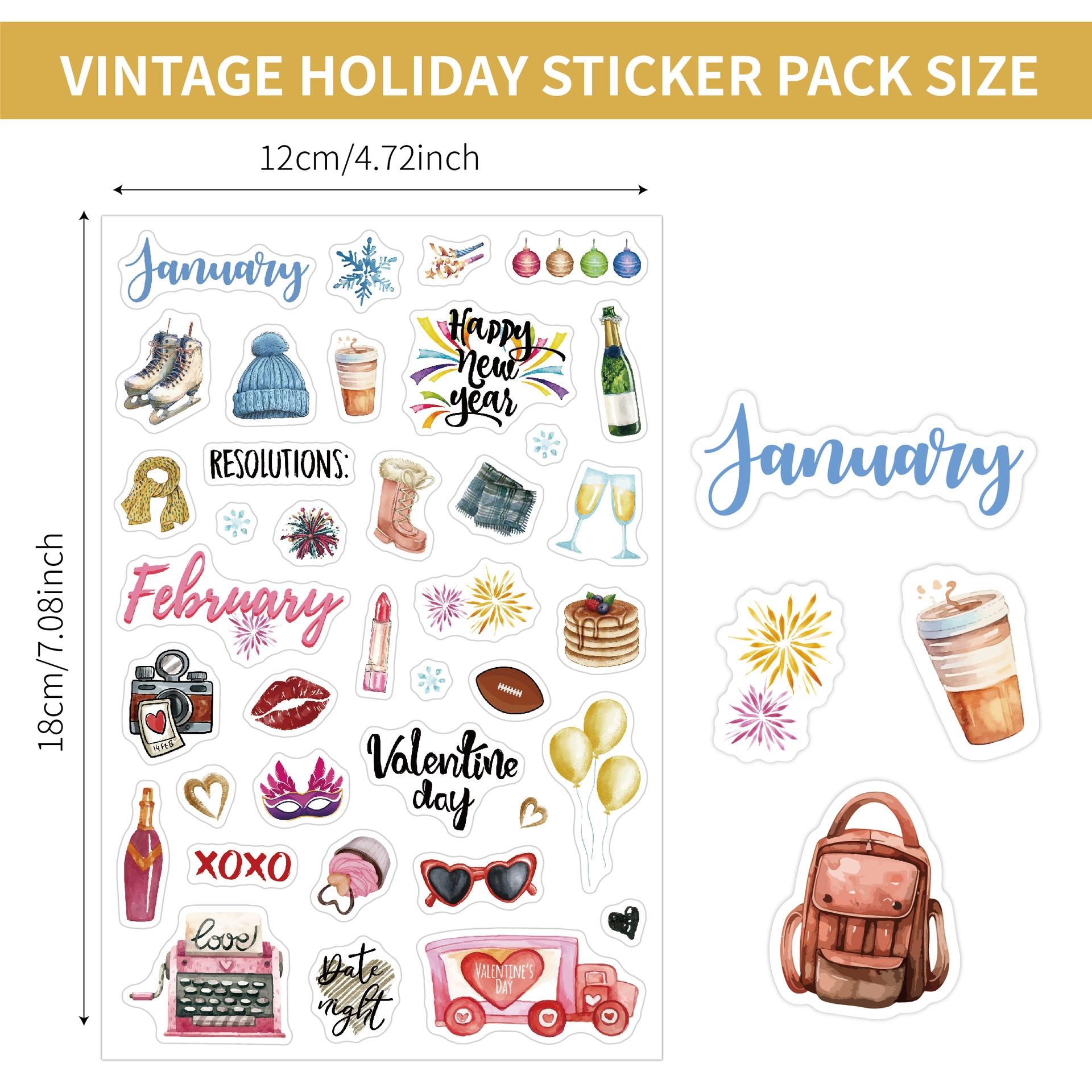 200+Sticker Sheets -With Accessories - Extra Large Calendar Planner Sticker Book with Monthly Tabs, Birthday, Wedding, Valentine’s, Christmas, New Year Decorations, for Bullet Journaling, Scrapbooking, Planners, Vintage & Modern Style - Year-Round Use