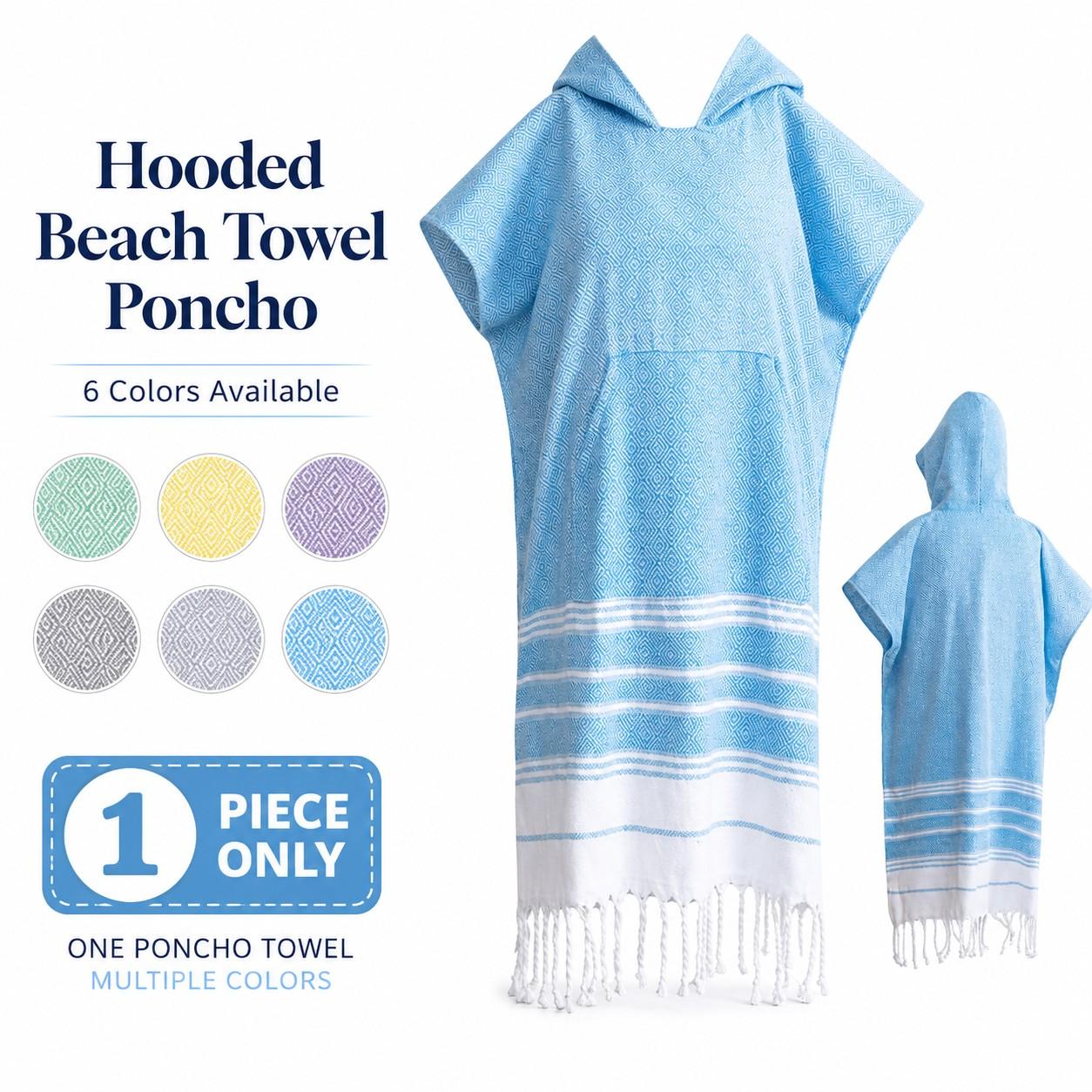 Wearable Beach Towel with Hood, Soft Absorbent Quick-Dry Decorative Towel, Pocket Fringe Design, Ideal for Beach, Pool, Surfing, Travel, Quick Drying Towels