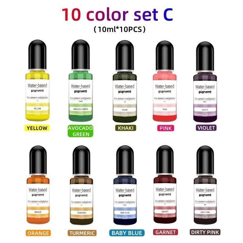 Water-soluble dye, 10ml*10 color set, used for gypsum dyeing, jewelry casting process supplies