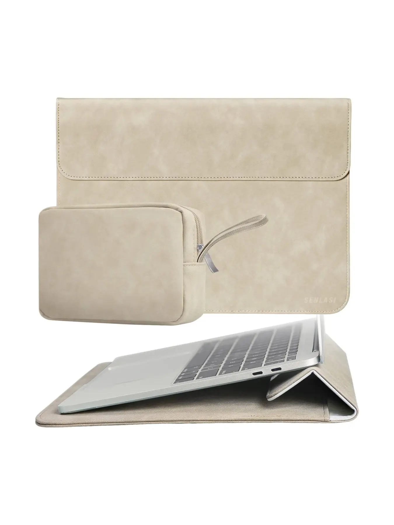 13/14 Inches Laptop Sleeve Bag, PU Leather Protective Cover, Accessory Bag for Macbook, iPad, Hp Chromebook, Surface Notebook, Portable Laptop Sleeves, Computer Sleeve