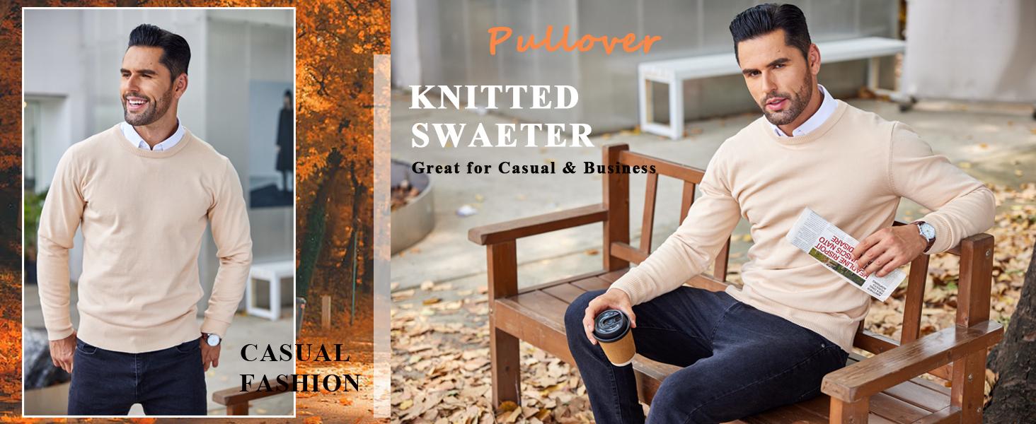 COOFANDY B Men's Knitwear Crewneck Sweater Slim Fit Lightweight Sweatshirts Knitted Pullover for Casual Or Dressy Wear Gift Ideas (Only the crew neck sweater is for sale) COOFANDY B Men's Knitwear Crewneck Sweater Slim Fit Lightweight Sweatshirts Knitted Pullover for Casual Or Dressy Wear Gift Ideas (Only the crew neck sweater is for sale)