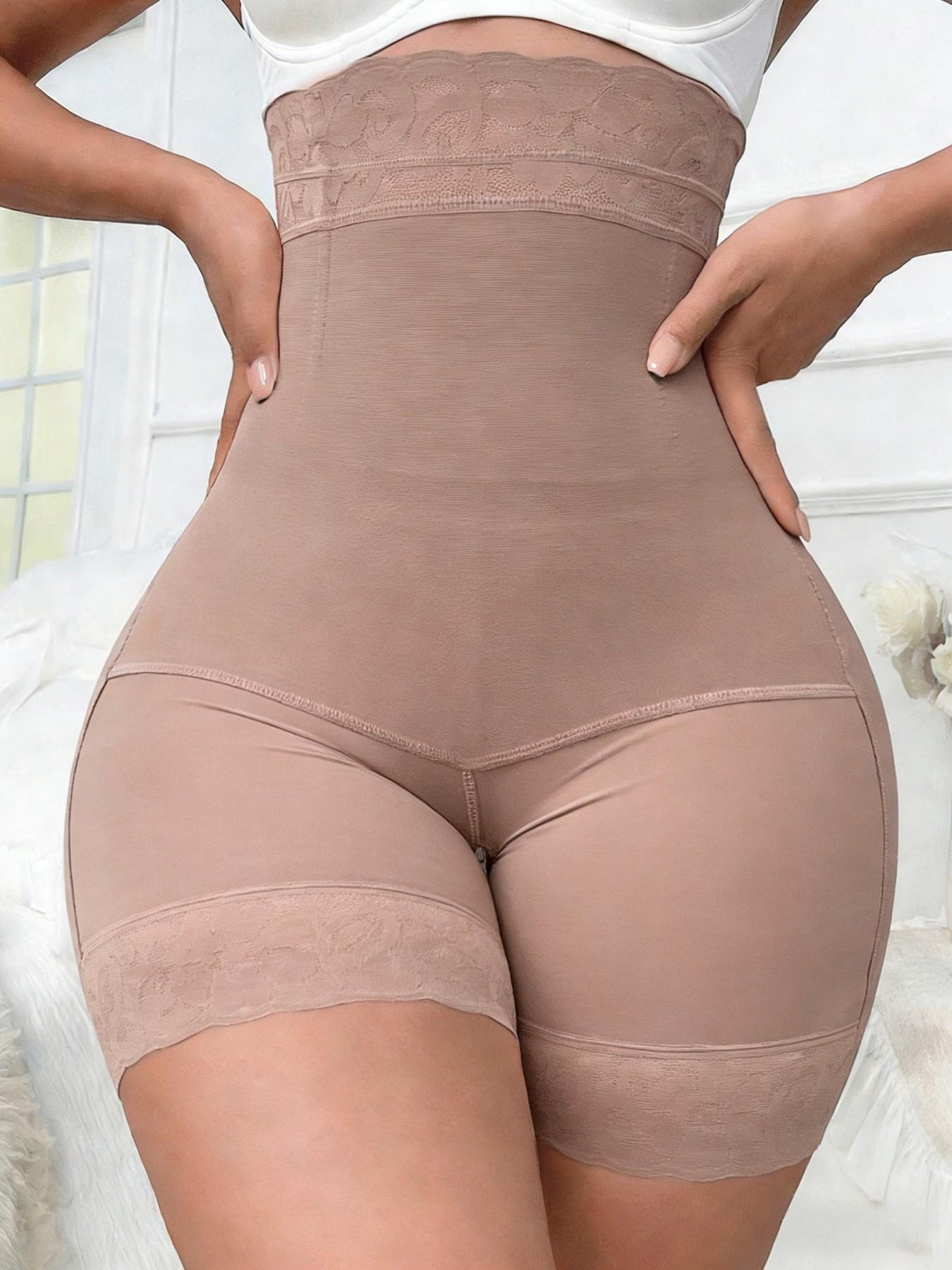High Waist Shapewear Shorts, Fajas, Firm Control Girdle, Comfortable Shapewear Breathable Zipper, Tummy Control Butt Lift Seamless Minimizer Shapewear Bottoms, Compression Lace Panties, Suitable For Training Or Sports