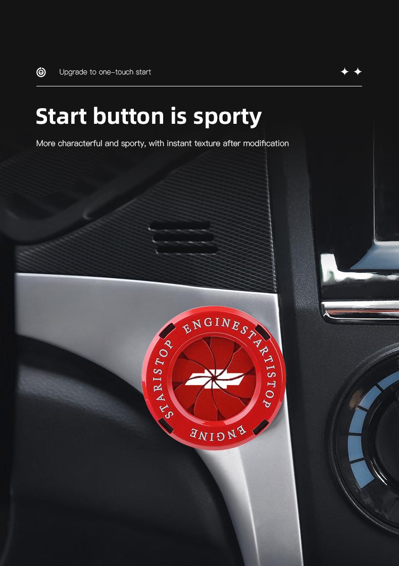 Car One Button Start Protective Cover Ignition Device Decoration For Chevrolet Corvette Montana TrailBlazer Silverado Traverse Camaro Suburban Equinox Bolt Cruze Malibu Colorado Trax SS Spark Captiva Onix Spin Impala Cobalt