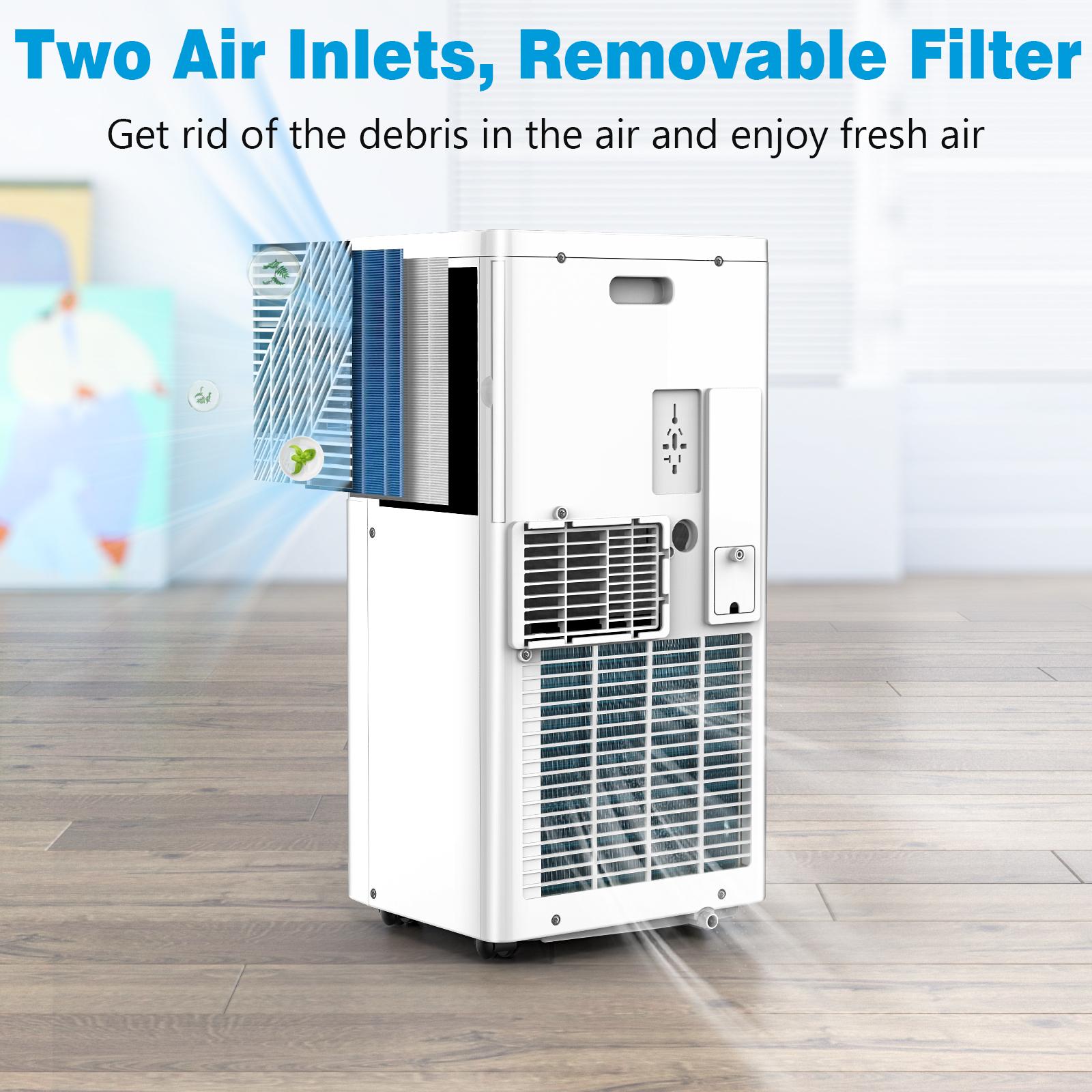 COWSAR 8,000 BTU Portable Air Conditioners Cool Up to 350 Sq.Ft, 4 Modes Portable AC with Remote Control, LED Display, 24Hrs Timer, Installation Kits for Home/Office/Dorms, White