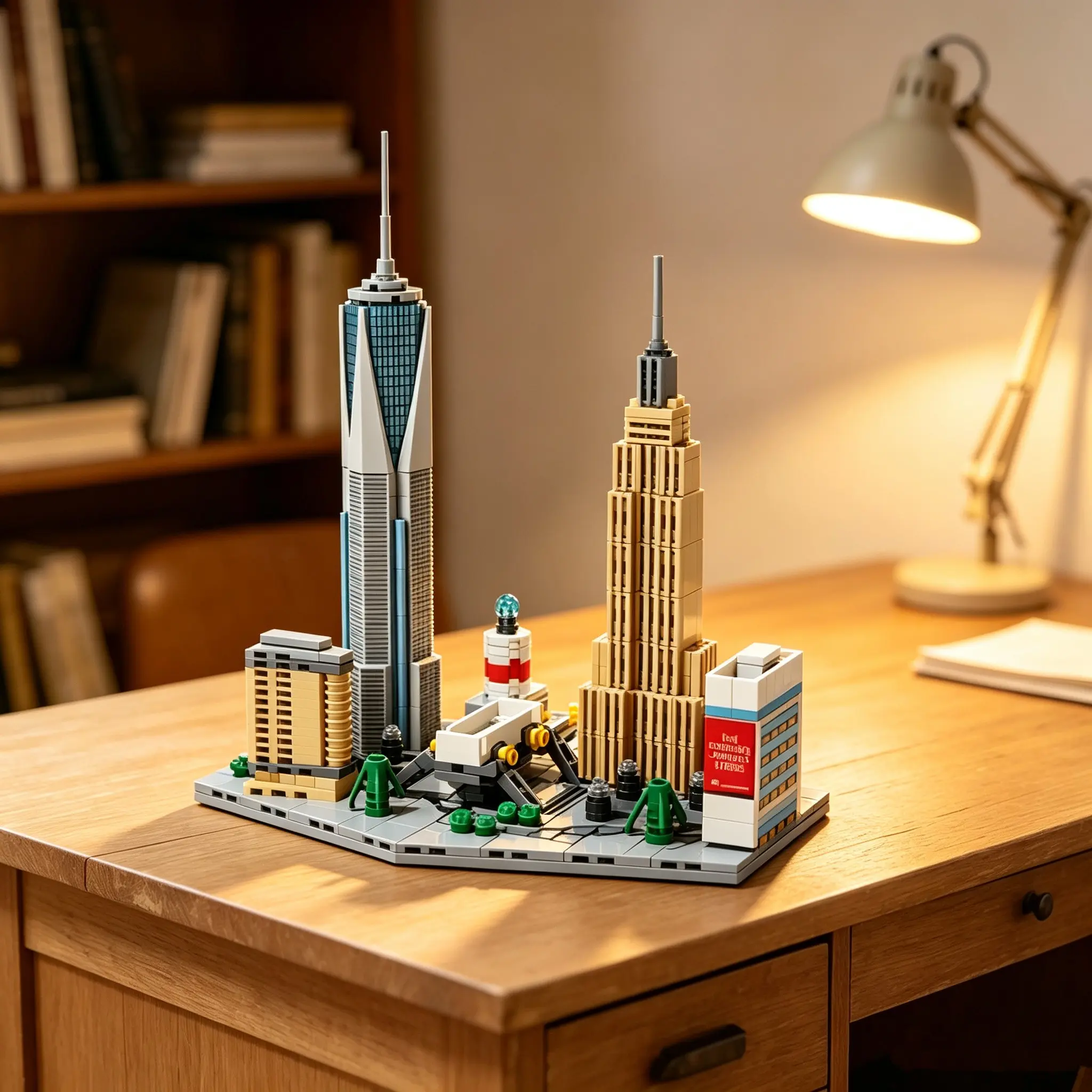 City Skyline Street View Building Block Model, DIY Assembly Building Brick Toy Set, Building Block Sets, Desktop Ornament & Home Decoration, Ideal Gift for Adults & Teenagers, Perfect for Christmas, Thanksgiving