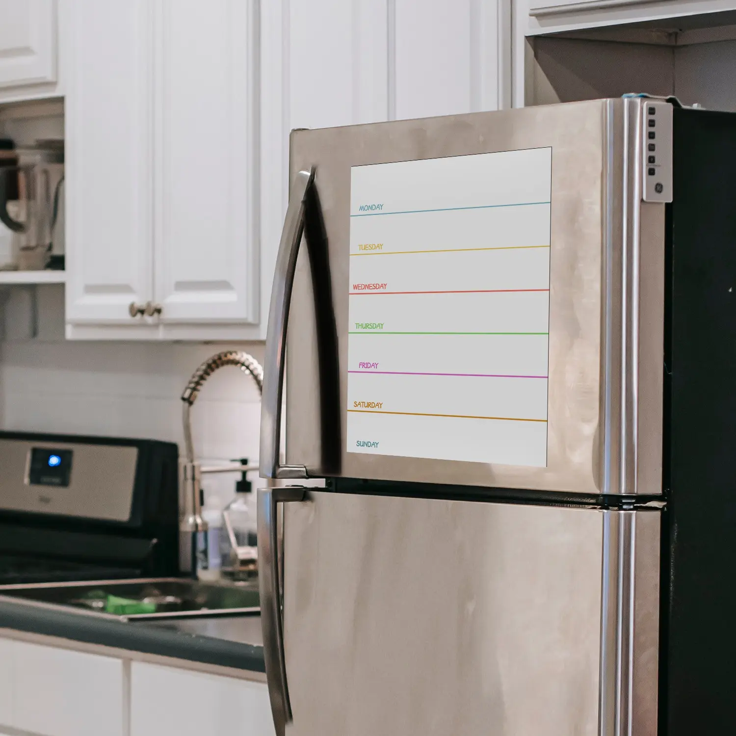 Magnetic Refrigerator Calendar, Weekly Plan Whiteboard, Travel Schedule Planner, Erasable, Magnetic Adhesive, No Tools Needed, Kitchen Reminder Sticker