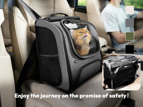 Pecute Space Capsule Pet Backpack Animal Carrier - Expandable Large Capacity, Breathable, UV-Protective for Cats and Puppies