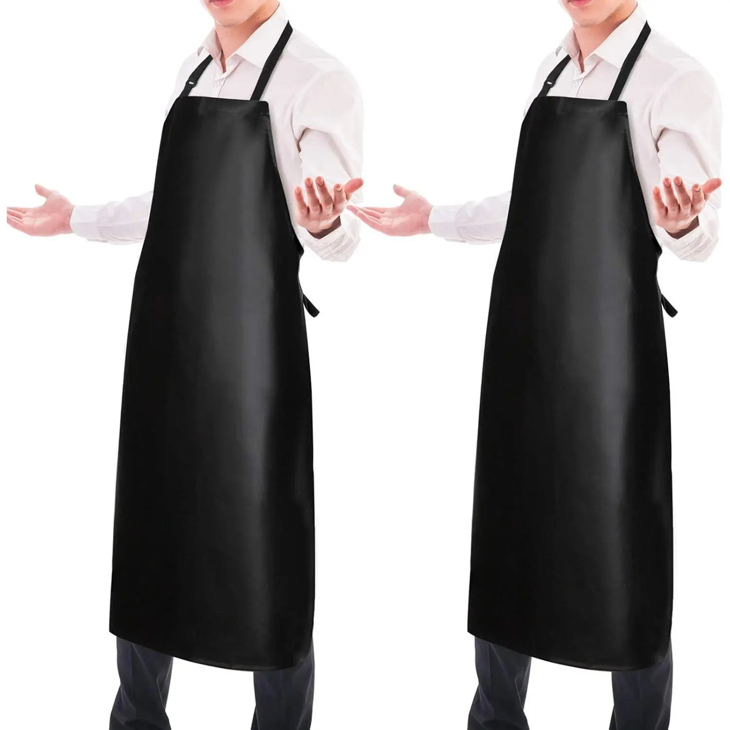 Waterproof Rubber Vinyl Adjustable Dishwasher Apron for Women Men Heavy Duty Work