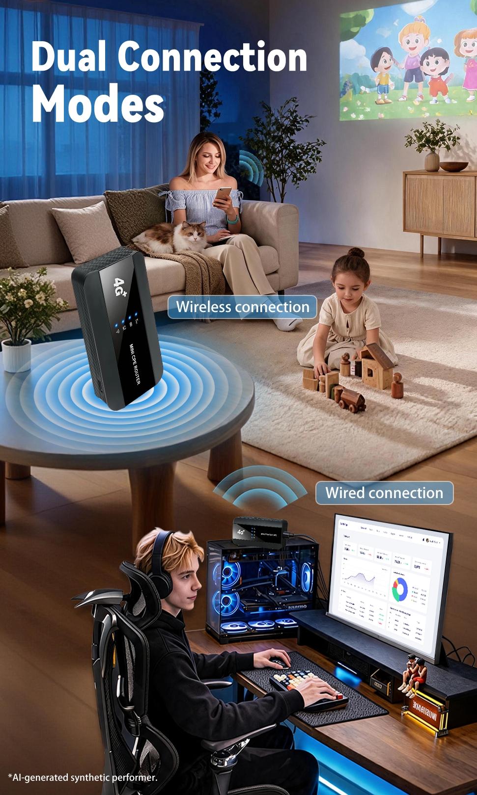 Upgraded 2-in-1 4G LTE Router with Ethernet Port, Portable Mobile Hotspot & Wired Network Router with 3000mAh Battery, SIM Card Supported, Professional Travel WiFi Router for Home and Business Upgraded 2-in-1 4G LTE Router with Ethernet Port, Portable Mobile Hotspot & Wired Network Router with 3000mAh Battery, SIM Card Supported, Professional Travel WiFi Router for Home and Business
