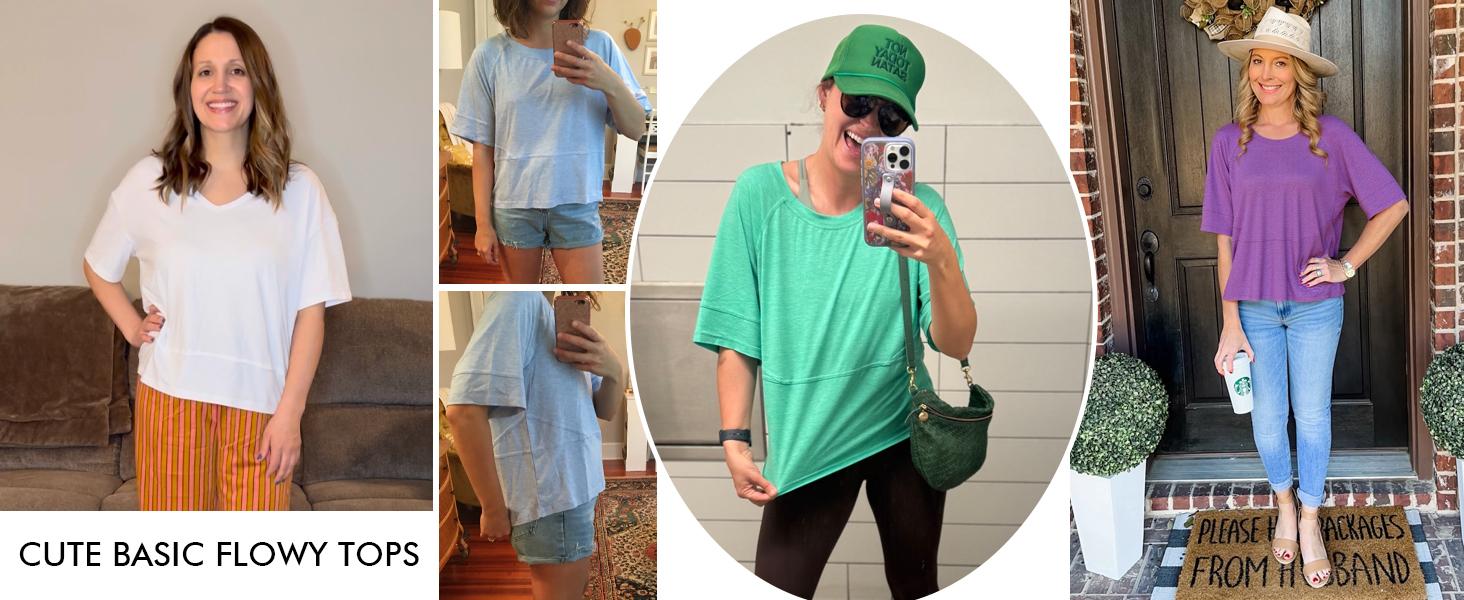 Tankaneo Women's Summer Casual Crewneck Batwing Half-Sleeve Oversized Tshirt - Loose Fit, Minimalist Flowy Lady Top for Casual Office Wear, Women's Fashion, Shirts, Tops For Women, Polyester Clothes Tankaneo Women's Summer Casual Crewneck Batwing Half-Sleeve Oversized Tshirt - Loose Fit, Minimalist Flowy Lady Top for Casual Office Wear, Women's Fashion, Shirts, Tops For Women, Polyester Clothes