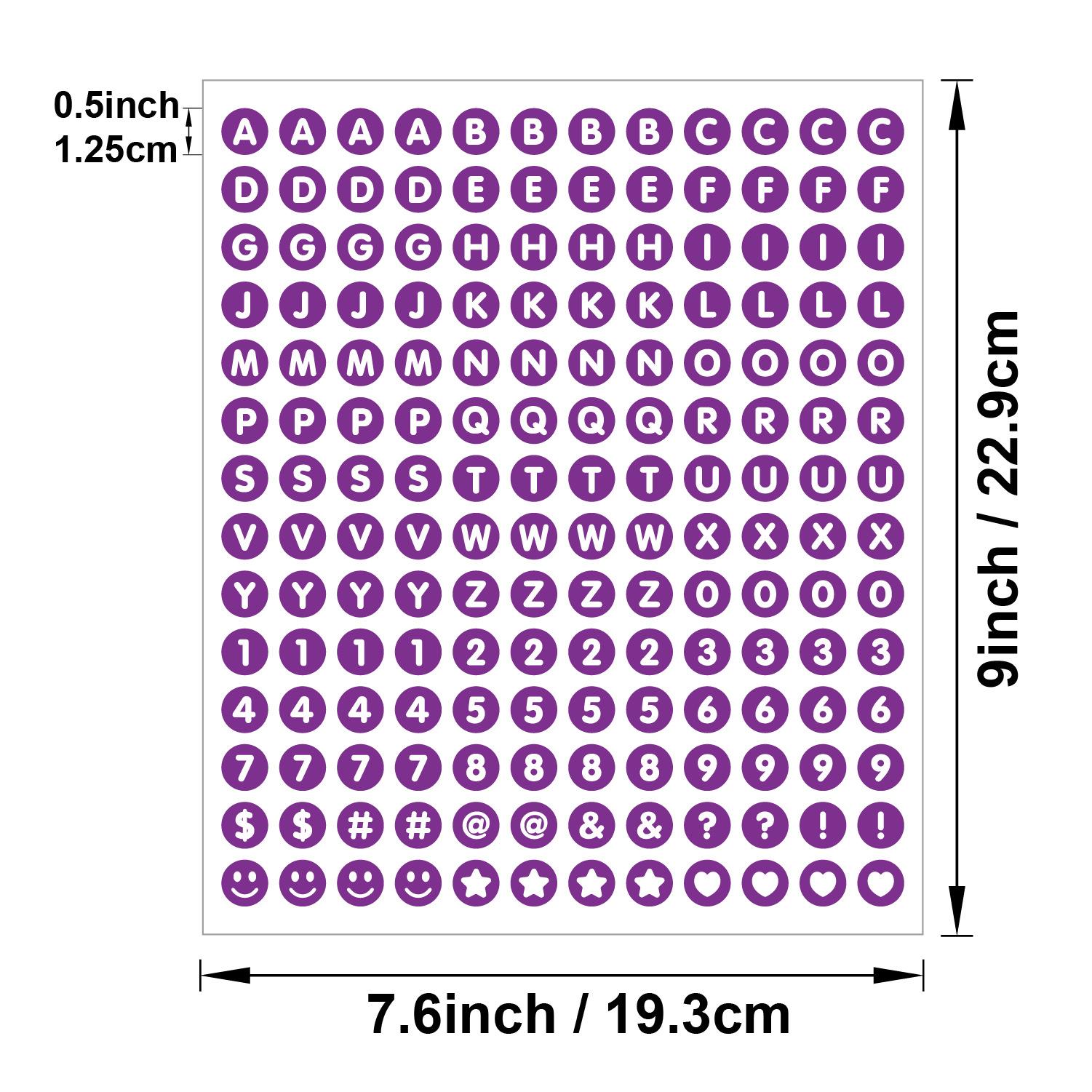 Colorful Round Alphabet Stickers Set, 6 Sheets/sheet, Waterproof 0.5-Inch Letters & Numbers, Ideal for Scrapbooking, Journaling, DIY Projects