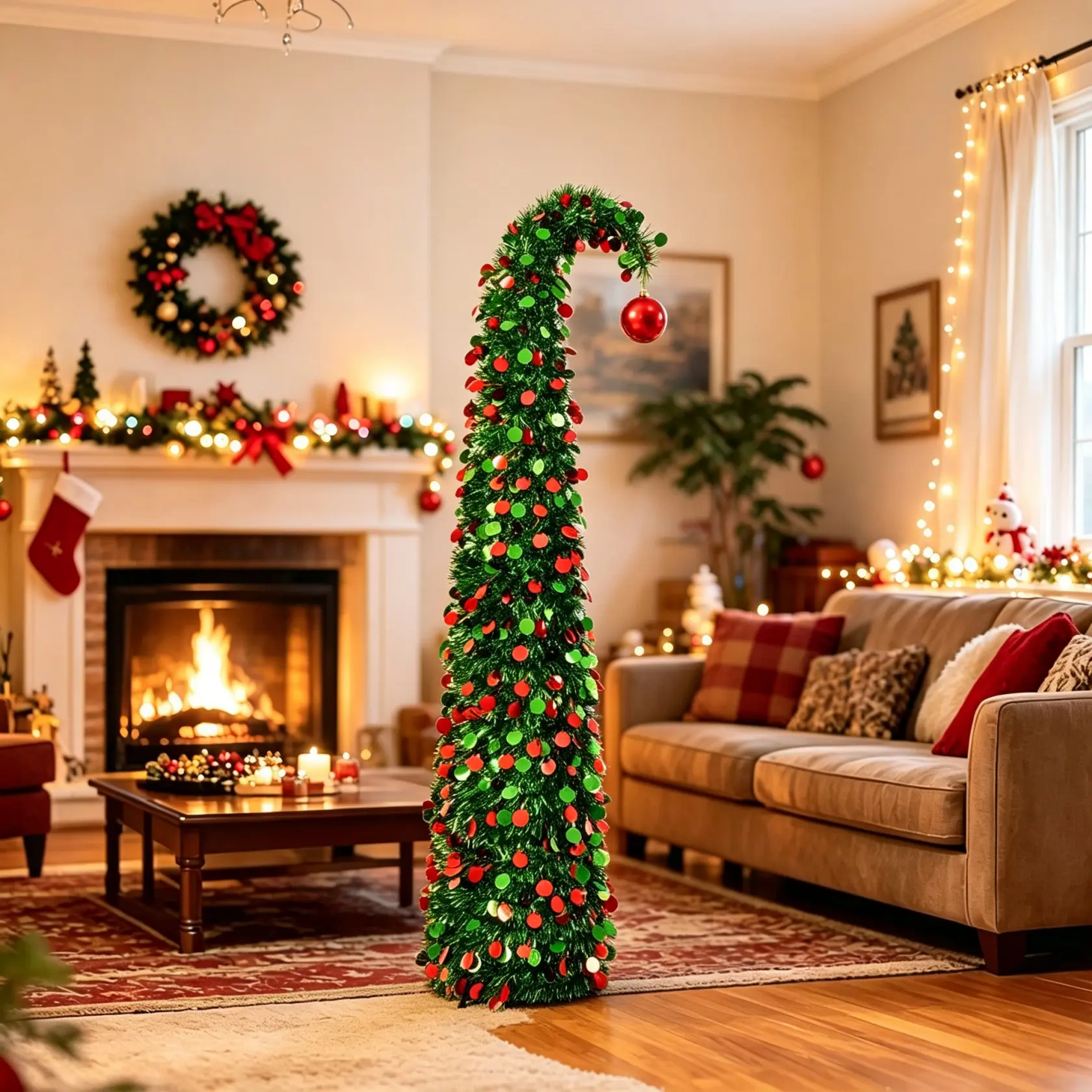 150cm Adjustable Christmas Tree, Foldable Decorative Tree, Easy Installation & Storage, Perfect for Home Holiday Decoration
