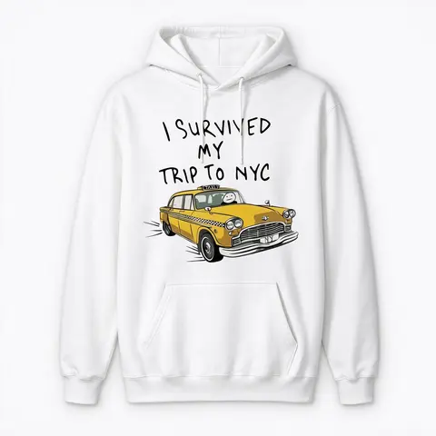 Tom I Survived My Trip To NYC White Sweatshirt Hoodie T-Shirt Size S-3X Casual