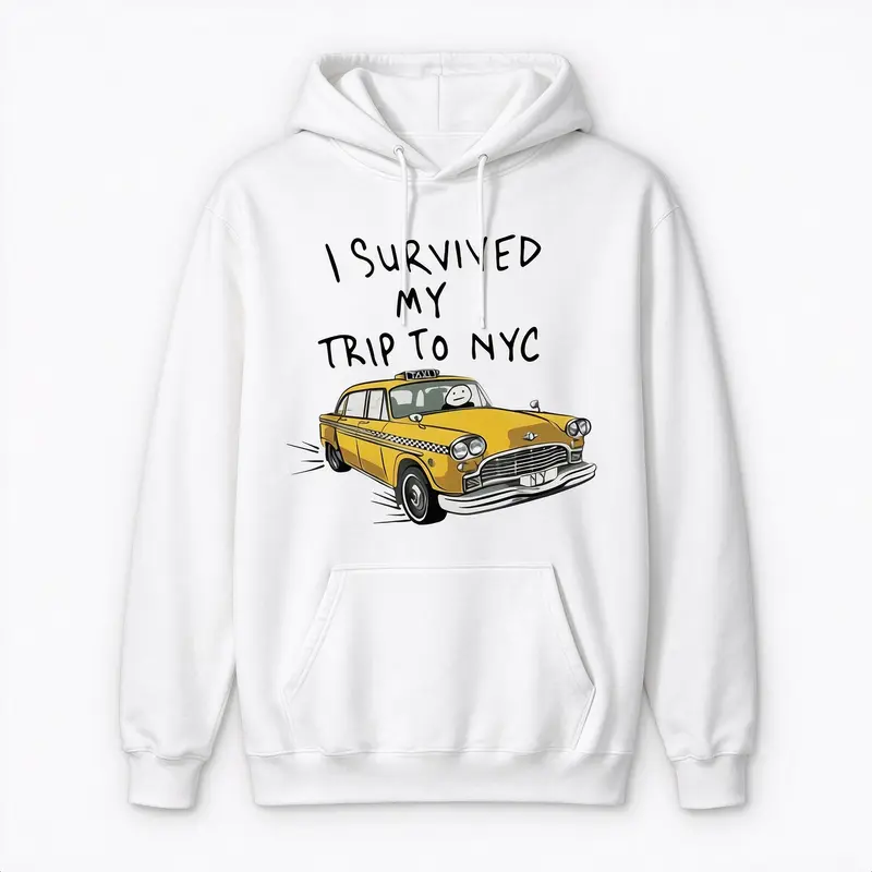 Tom I Survived My Trip To NYC White Sweatshirt Hoodie T-Shirt Size S-3X Casual