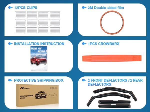 Nilight Durable in Channel Rain Guards for Chevy Suburban 2021 2022 2023 2024 2025 Window Deflectors, Vent Window Visors-4pcs Auto Accessories Truck  dealsforyoudays