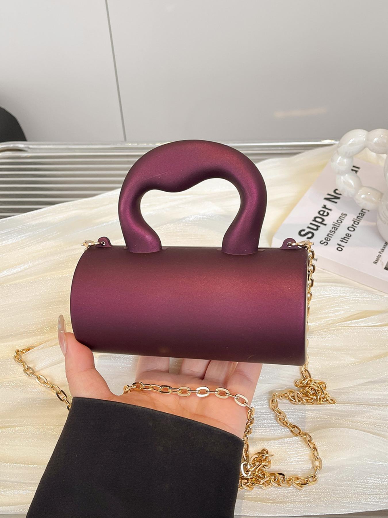 Acrylic Plain Magnetic Closure Mini Evening Bag, Fashion Chain Handbag Crossbody Clutch for Women, Perfect for Parties and Dates