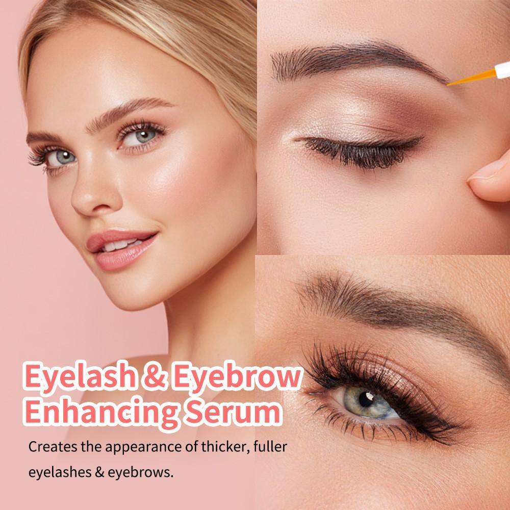 Eyelash & Eyebrow Enhancing Serum for Thicker, 2-in-1 Water Gel Formula, Longer Eyelashes and Eyebrows - Grow Luscious Lashes with Eyelash Enhancer, Ideal for Daily Lash & Brow Care Routine