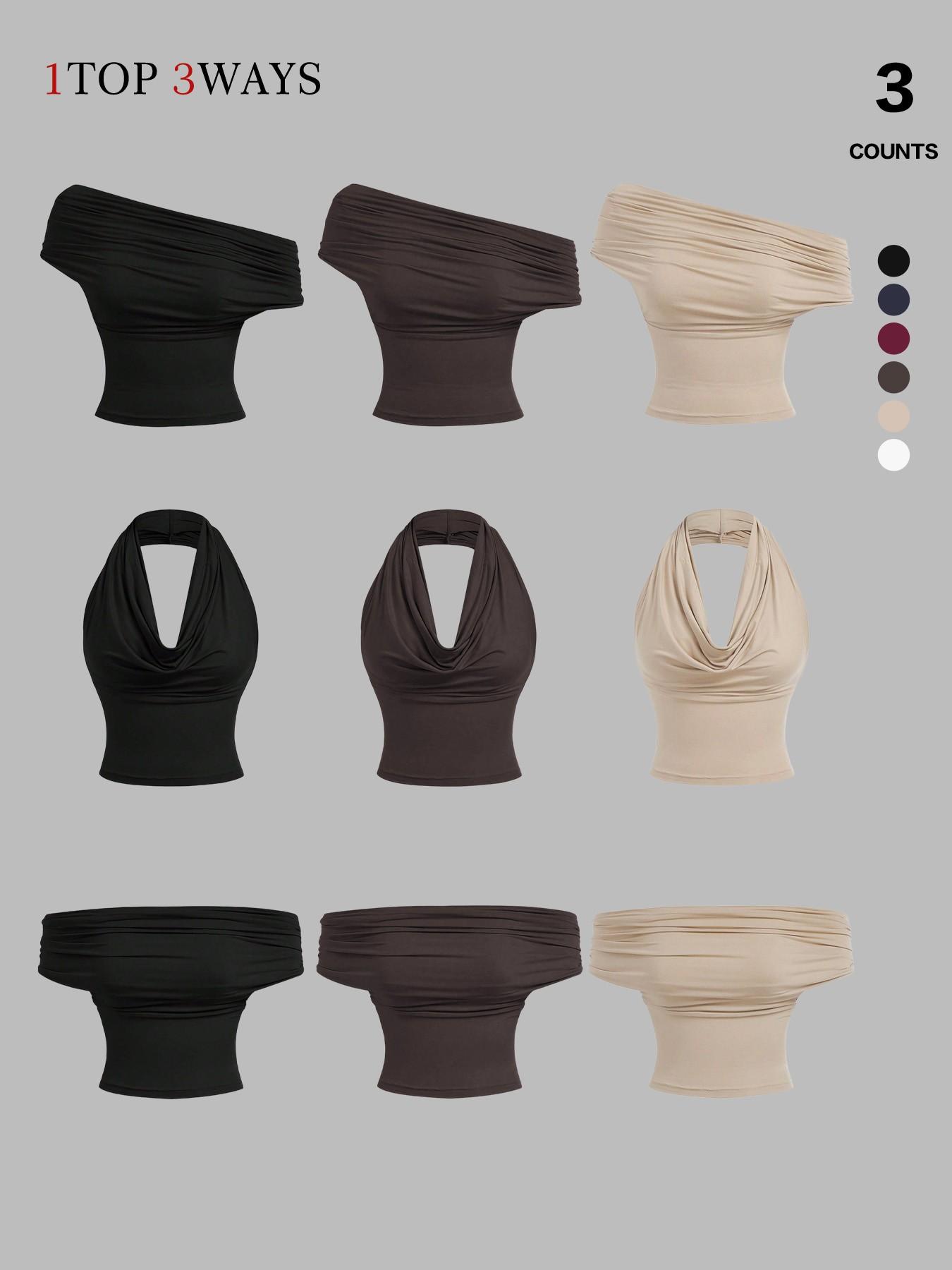 Women's Three-Way Convertible Sleeveless Vest Top, Slim Fit Design, Ideal for Daily Wear & Stylish, Perfect for Trendy Looks