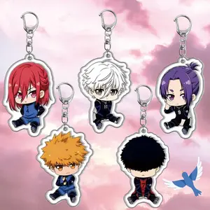 Acrylic Key Buckle for Blue Lock Hyoma Chigiri Seishiro Nagi Reo Mikage Rensuke Kunigami Q Version Anime Peripheral Pendant Gift