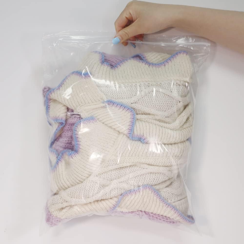 1 PC Large Zip Bag Reclosable Zip Plastic Poly Bag with Lock Seal Zipper for Storage, Clothing, T-Shirts, Pants,Wigs