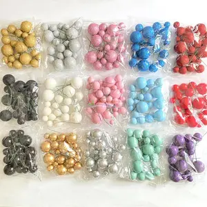 20PCS Cake Topper Ball Set 2cm-4cm Spheres DIY Birthday Cake Mixed Artificial Balls Decoration for Party Celebrate Glitter Balls