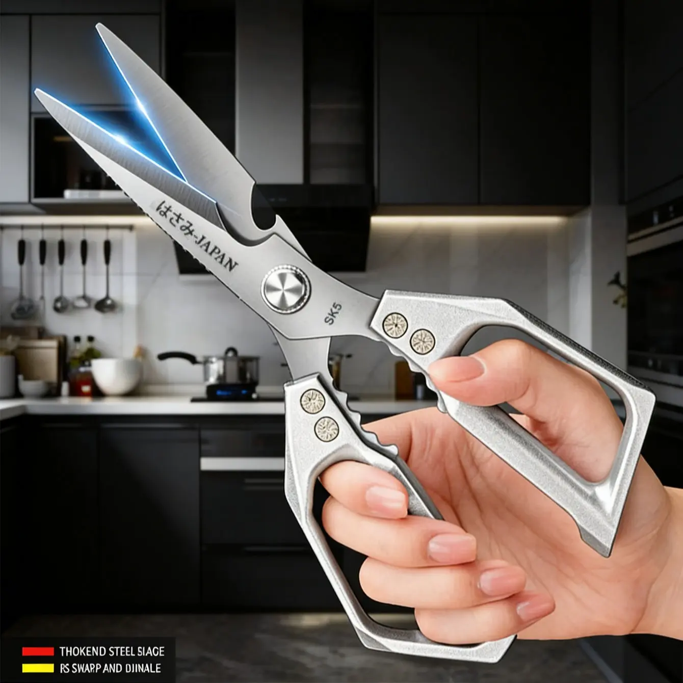 Stainless Steel Kitchen Scissors Set, Multi-Functional Cutting Food Shears for Vegetables, Meat, Fish, Durable Kitchen Tools