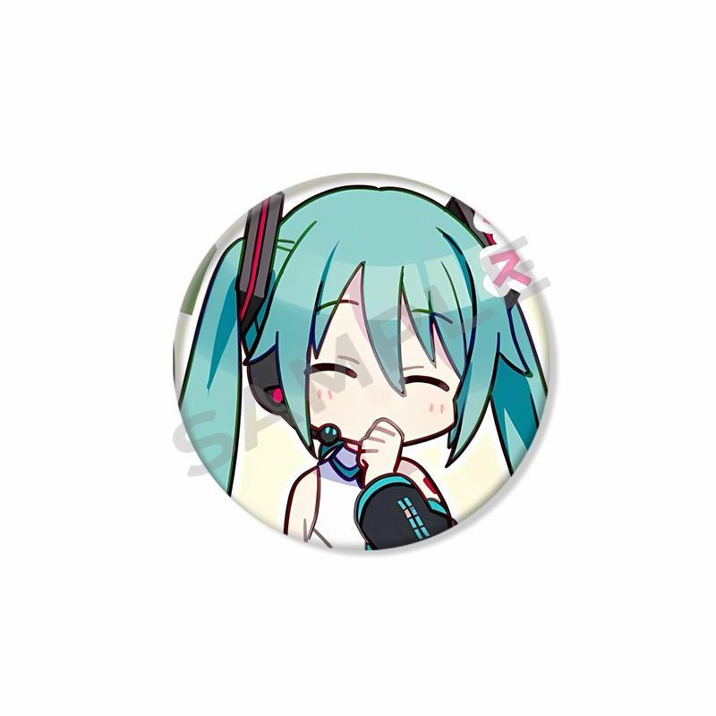 Kawaii Hatsune Button Pins Anime Cute Badges Handmade Round Brooches Lapel Pin Backpack Hat Accessories Miku Collectible Gifts