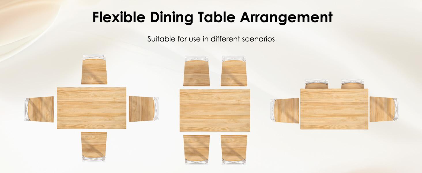 5-Piece Modern Kitchen Table Set w/ 4 Chairs, Space-Saving Rectangular Design, Easy Assembly, Perfect for Small Dining Rooms, Stylish & Durable Home Wicker Furniture Set Wooden Dresser Set