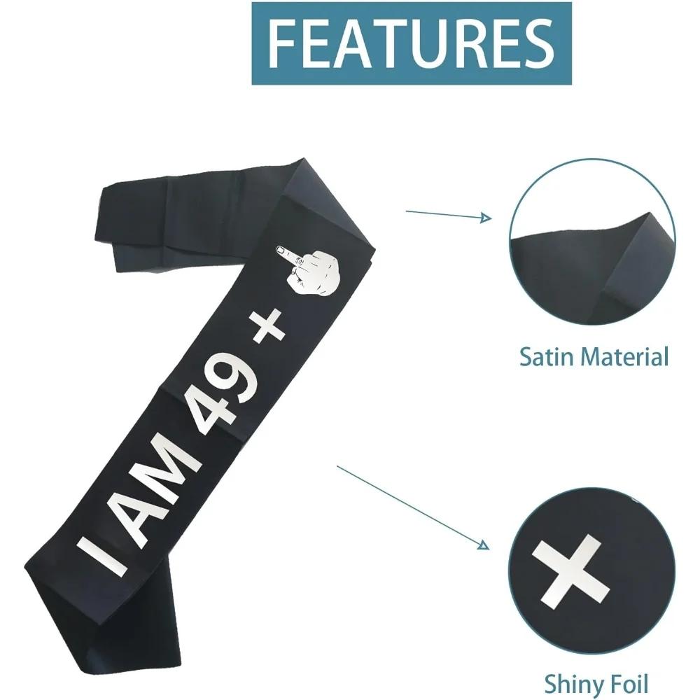 20 30 40 50 60 70 Birthday Party black Sash Ribbon Sash Women 20th 30th 40th 50th 60th Birthday Party Decoration supplies favors