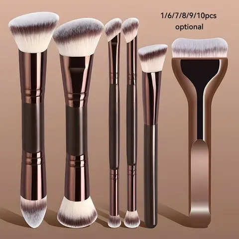 Double-Ended Makeup Brush Set, Multi-Functional Foundation Concealer Eyeshadow Blush Brush, High-Quality Synthetic Hair, Essential Beauty Tool for Women, Cosmetic Brushes Set