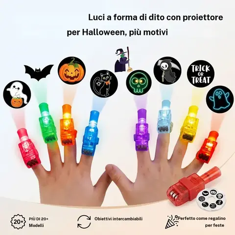 36Pcs 24Pcs 8pcs Halloween Finger Lights, 18+ Projection Patterns LED Light Rings, Glow Finger Toys for Kids, Party Favor, Halloween Party Decorations & Gifts