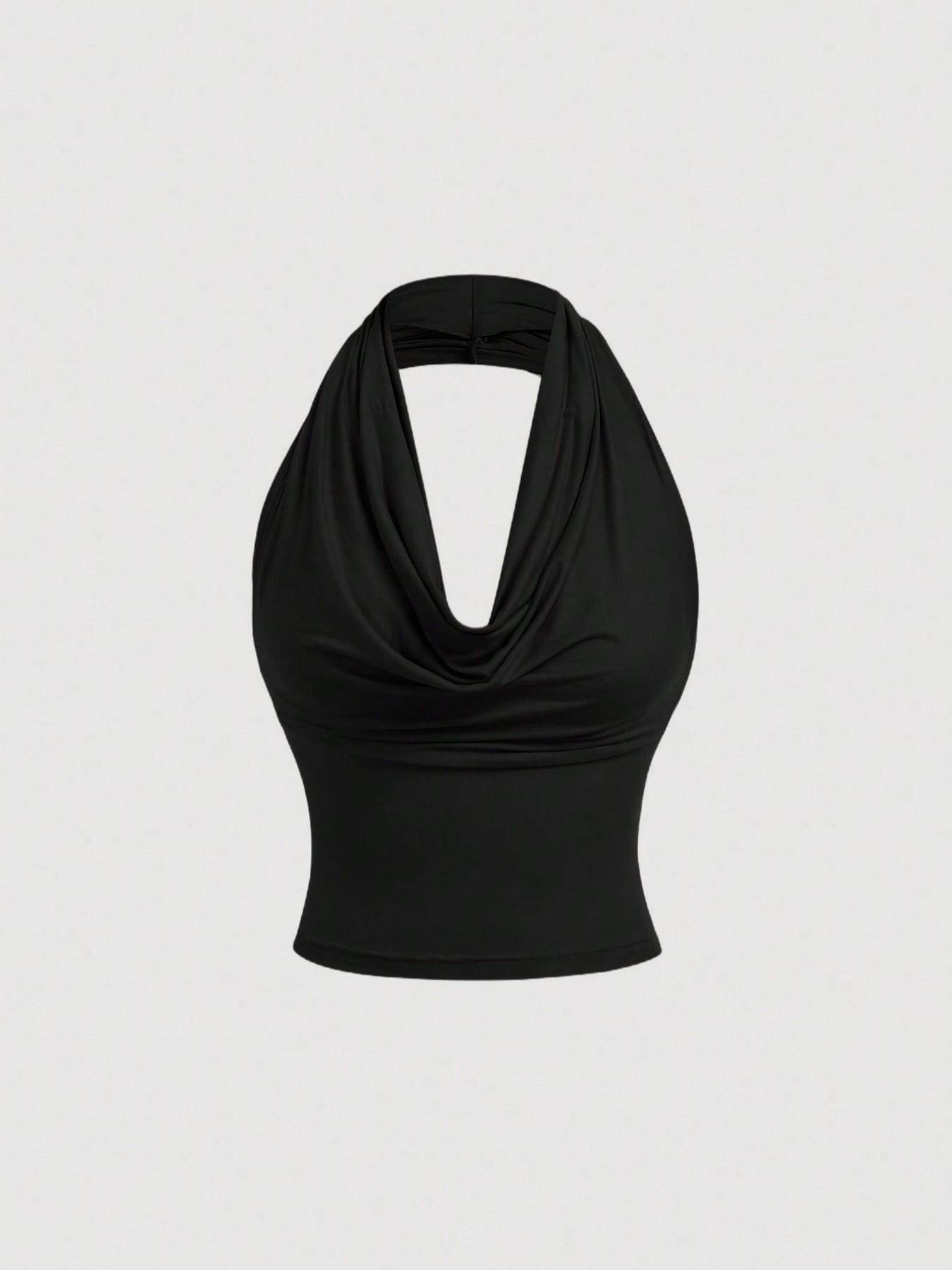 Fashionable New Sexy Blouse Women's Multi Way Wear Ruched Off The Shoulder Tops Draped Cowl Neck Halter Tops 3 Ways to Wear Womenswear